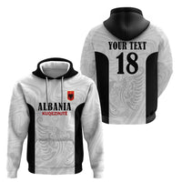 Custom Albania Football Pride Zip Hoodie Kuqezinjte Eagle White Version - Wonder Print Shop