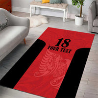 Custom Albania Football Pride Area Rug Kuqezinjte Eagle Red Version - Wonder Print Shop
