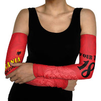 Custom Albania Football Pride Arm Sleeves Kuqezinjte Eagle Red Version - Wonder Print Shop