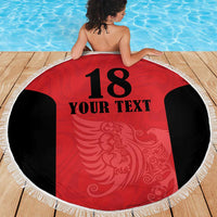Custom Albania Football Pride Beach Blanket Kuqezinjte Eagle Red Version - Wonder Print Shop