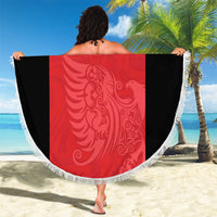 Custom Albania Football Pride Beach Blanket Kuqezinjte Eagle Red Version - Wonder Print Shop