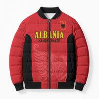 Custom Albania Football Pride Bomber Puffer Jacket Kuqezinjte Eagle Red Version - Wonder Print Shop