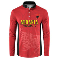 Custom Albania Football Pride Button Sweatshirt Kuqezinjte Eagle Red Version - Wonder Print Shop