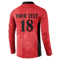 Custom Albania Football Pride Button Sweatshirt Kuqezinjte Eagle Red Version - Wonder Print Shop