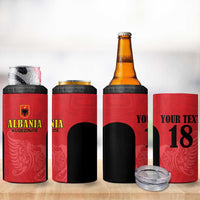 Custom Albania Football Pride 4 in 1 Can Cooler Tumbler Kuqezinjte Eagle Red Version - Wonder Print Shop