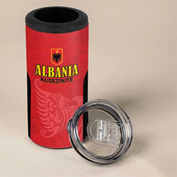 Custom Albania Football Pride 4 in 1 Can Cooler Tumbler Kuqezinjte Eagle Red Version - Wonder Print Shop