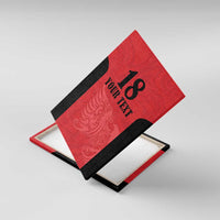 Custom Albania Football Pride Canvas Wall Art Kuqezinjte Eagle Red Version - Wonder Print Shop