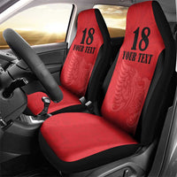 Custom Albania Football Pride Car Seat Cover Kuqezinjte Eagle Red Version - Wonder Print Shop