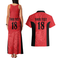 Custom Albania Football Pride Couples Matching Tank Maxi Dress and Hawaiian Shirt Kuqezinjte Eagle Red Version - Wonder Print Shop
