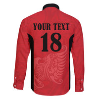 Custom Albania Football Pride Family Matching Long Sleeve Bodycon Dress and Hawaiian Shirt Kuqezinjte Eagle Red Version - Wonder Print Shop