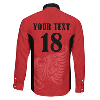 Custom Albania Football Pride Family Matching Mermaid Dress and Hawaiian Shirt Kuqezinjte Eagle Red Version - Wonder Print Shop