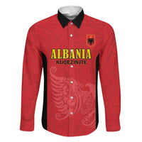 Custom Albania Football Pride Family Matching Off Shoulder Maxi Dress and Hawaiian Shirt Kuqezinjte Eagle Red Version - Wonder Print Shop
