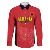 Custom Albania Football Pride Family Matching Off Shoulder Short Dress and Hawaiian Shirt Kuqezinjte Eagle Red Version - Wonder Print Shop