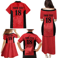 Custom Albania Football Pride Family Matching Puletasi and Hawaiian Shirt Kuqezinjte Eagle Red Version - Wonder Print Shop