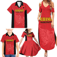Custom Albania Football Pride Family Matching Summer Maxi Dress and Hawaiian Shirt Kuqezinjte Eagle Red Version - Wonder Print Shop