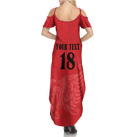 Custom Albania Football Pride Family Matching Summer Maxi Dress and Hawaiian Shirt Kuqezinjte Eagle Red Version - Wonder Print Shop