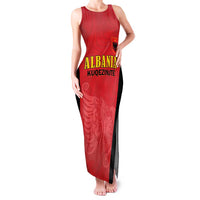 Custom Albania Football Pride Family Matching Tank Maxi Dress and Hawaiian Shirt Kuqezinjte Eagle Red Version - Wonder Print Shop