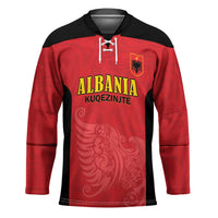 Custom Albania Football Pride Hockey Jersey Kuqezinjte Eagle Red Version - Wonder Print Shop