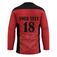 Custom Albania Football Pride Hockey Jersey Kuqezinjte Eagle Red Version - Wonder Print Shop