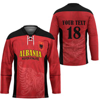 Custom Albania Football Pride Hockey Jersey Kuqezinjte Eagle Red Version - Wonder Print Shop