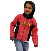 Custom Albania Football Pride Kid Hoodie Kuqezinjte Eagle Red Version - Wonder Print Shop