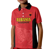 Custom Albania Football Pride Kid Polo Shirt Kuqezinjte Eagle Red Version - Wonder Print Shop