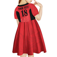 Custom Albania Football Pride Kid Short Sleeve Dress Kuqezinjte Eagle Red Version - Wonder Print Shop