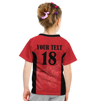 Custom Albania Football Pride Kid T Shirt Kuqezinjte Eagle Red Version - Wonder Print Shop