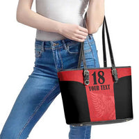 Custom Albania Football Pride Leather Tote Bag Kuqezinjte Eagle Red Version - Wonder Print Shop