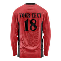 Custom Albania Football Pride Long Sleeve Shirt Kuqezinjte Eagle Red Version - Wonder Print Shop