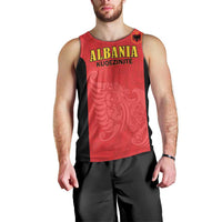 Custom Albania Football Pride Men Tank Top Kuqezinjte Eagle Red Version - Wonder Print Shop