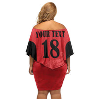 Custom Albania Football Pride Off Shoulder Short Dress Kuqezinjte Eagle Red Version - Wonder Print Shop