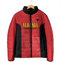 Custom Albania Football Pride Padded Jacket Kuqezinjte Eagle Red Version - Wonder Print Shop
