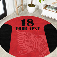 Custom Albania Football Pride Round Carpet Kuqezinjte Eagle Red Version - Wonder Print Shop