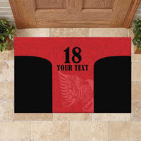 Custom Albania Football Pride Rubber Doormat Kuqezinjte Eagle Red Version - Wonder Print Shop