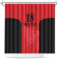 Custom Albania Football Pride Shower Curtain Kuqezinjte Eagle Red Version - Wonder Print Shop