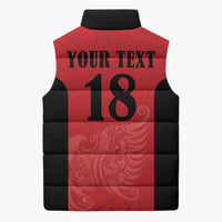 Custom Albania Football Pride Sleeveless Puffer Jacket Kuqezinjte Eagle Red Version - Wonder Print Shop