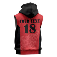 Custom Albania Football Pride Sleeveless Zip Hoodie Kuqezinjte Eagle Red Version - Wonder Print Shop