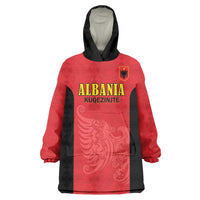 Custom Albania Football Pride Wearable Blanket Hoodie Kuqezinjte Eagle Red Version - Wonder Print Shop