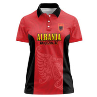 Custom Albania Football Pride Women Polo Shirt Kuqezinjte Eagle Red Version - Wonder Print Shop