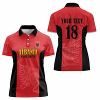 Custom Albania Football Pride Women Polo Shirt Kuqezinjte Eagle Red Version - Wonder Print Shop