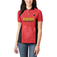 Custom Albania Football Pride Women Polo Shirt Kuqezinjte Eagle Red Version - Wonder Print Shop