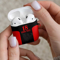 Custom Albania Football Pride AirPods Case Kuqezinjte Eagle Black Version - Wonder Print Shop