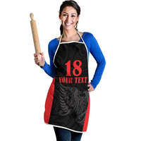 Custom Albania Football Pride Apron Kuqezinjte Eagle Black Version - Wonder Print Shop