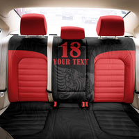 Custom Albania Football Pride Back Car Seat Cover Kuqezinjte Eagle Black Version - Wonder Print Shop