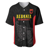 Custom Albania Football Pride Baseball Jersey Kuqezinjte Eagle Black Version - Wonder Print Shop