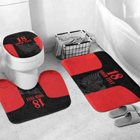 Custom Albania Football Pride Bathroom Set Kuqezinjte Eagle Black Version - Wonder Print Shop