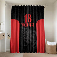 Custom Albania Football Pride Bathroom Set Kuqezinjte Eagle Black Version - Wonder Print Shop