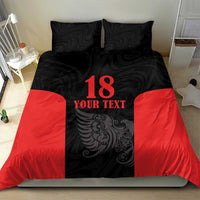 Custom Albania Football Pride Bedding Set Kuqezinjte Eagle Black Version - Wonder Print Shop