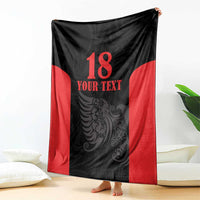 Custom Albania Football Pride Blanket Kuqezinjte Eagle Black Version - Wonder Print Shop